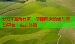 2024海角社区：便捷回家路线与互动平台一站式体验